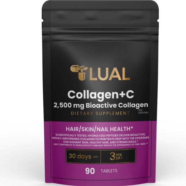 Frasco frontal de LUAL Collagen Plus Vitamin C