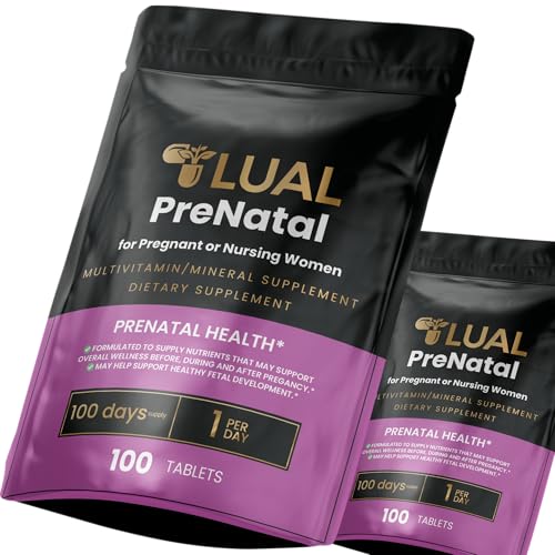 Version 1.0.0 LUAL multivitaminico prenatal botella frontal suplemento