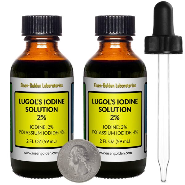 Lugol's Iodine 2% etiqueta frontal
