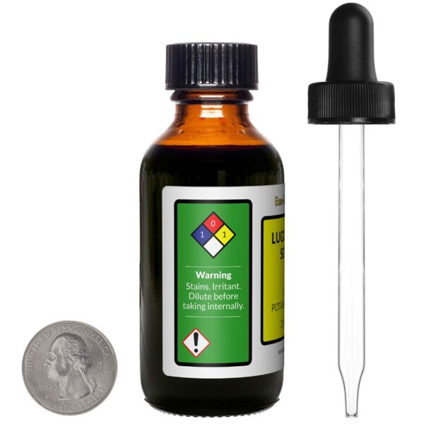 Botellas de vidrio ámbar con solución