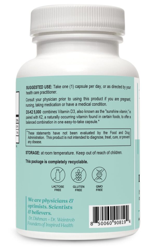 Cápsulas de vitamina D3 y K2