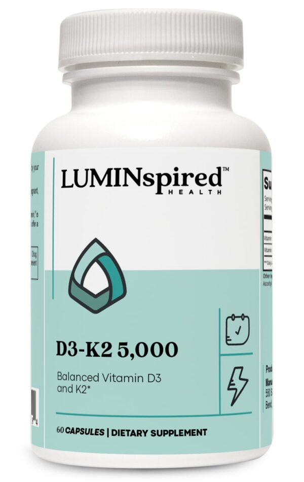LUMINSPIRED HEALTH Vitamin D3 K2 frasco frontal