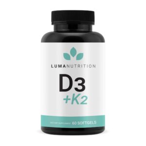 Luma Nutrition suplemento vitamina d3 k2 10000 ui 60 cápsulas