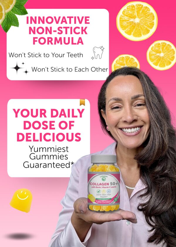 Version 1.0.0 Frasco Lunakai gomitas colageno vista lateral