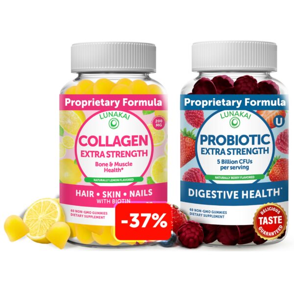Lunakai collagen probiotic gummies bottle front