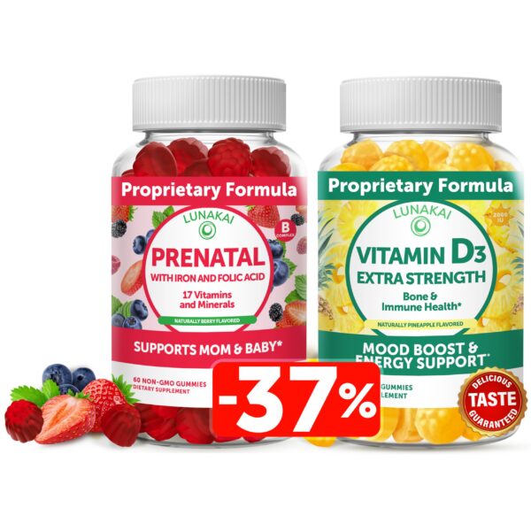 Frasco Lunakai Prenatal Gomas D3 60 gomitas