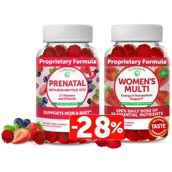 Frasco de Lunakai Prenatal y Multivitamin Gummies