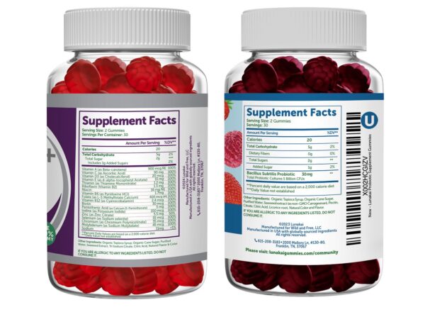 Lunakai gominolas multivitamínicas etiqueta