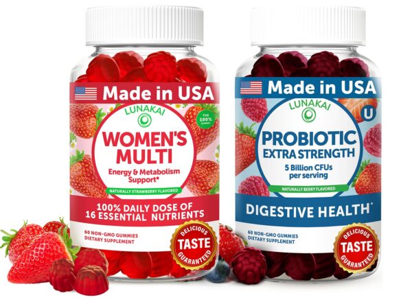 Version 1.0.0 Lunakai gomitas multivitaminas y probiótico frentes