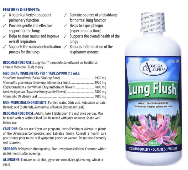 Lung Flush ingredientes y dosis recomendada botella 500ml