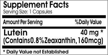 Etiqueta de producto Naturetition Supplements Luteína 40 mg