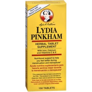 Lydia Pinkham tabletas frasco frontal
