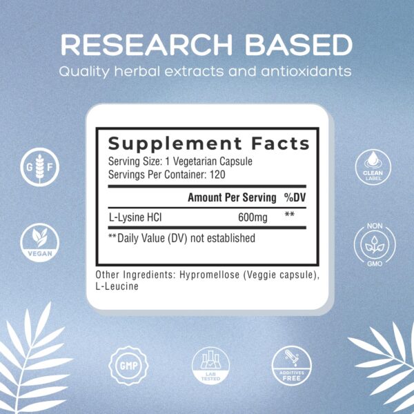 Version 1.0.0 L-Lisina cápsulas detalle etiqueta