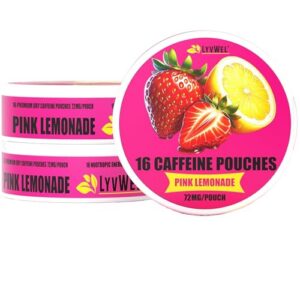 Paquete LyvWel bolsas energía con cafeína 3 latas limonada rosa