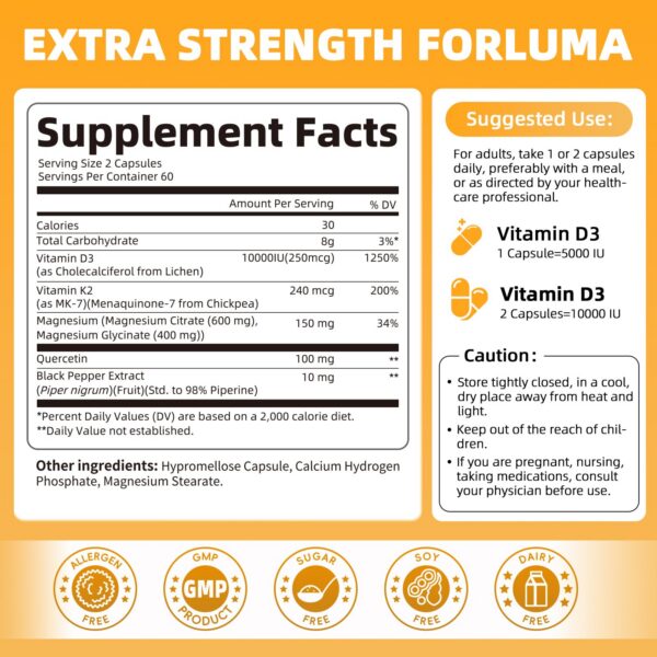 M inch D3 K2 etiqueta