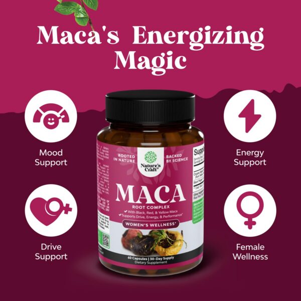 Botella maca organica para mujeres