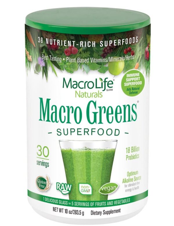 MacroLife Naturals Macro Greens polvo superalimentos vegano