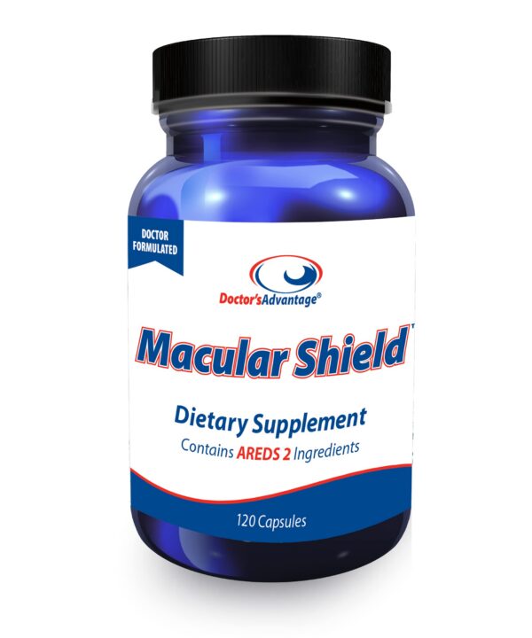 Macular Shield botella y etiqueta