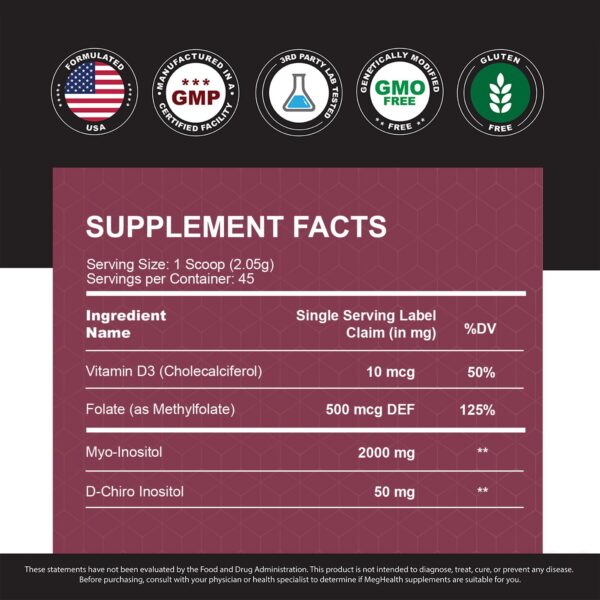 Version 1.0.0 Detalle de relación 40:1 en la etiqueta de MagHealth Inositol