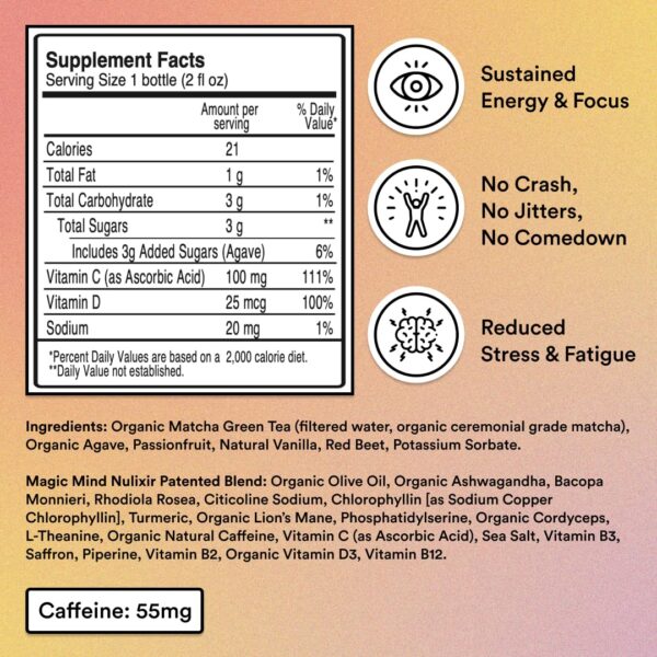Magic Mind bebida con Ashwagandha y hongos funcionales para enfoque