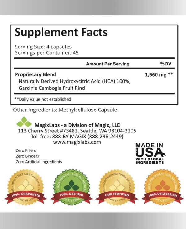 Version 1.0.0 MagixLabs cápsulas extracto Garcinia Cambogia 100% HCA