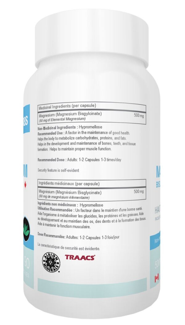 Version 1.0.0 Etiqueta frontal de Magnesio Bisglicinato