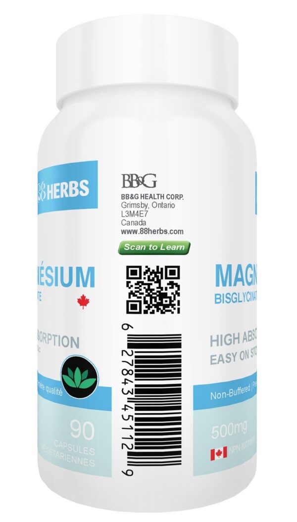 Frasco y cápsulas de Magnesio Bisglicinato