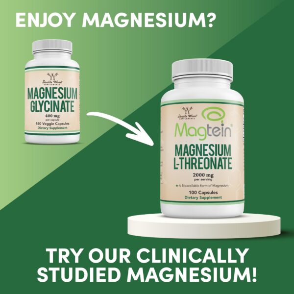 Magnesio glicinato 400mg cápsulas para deficiencia por Double Wood