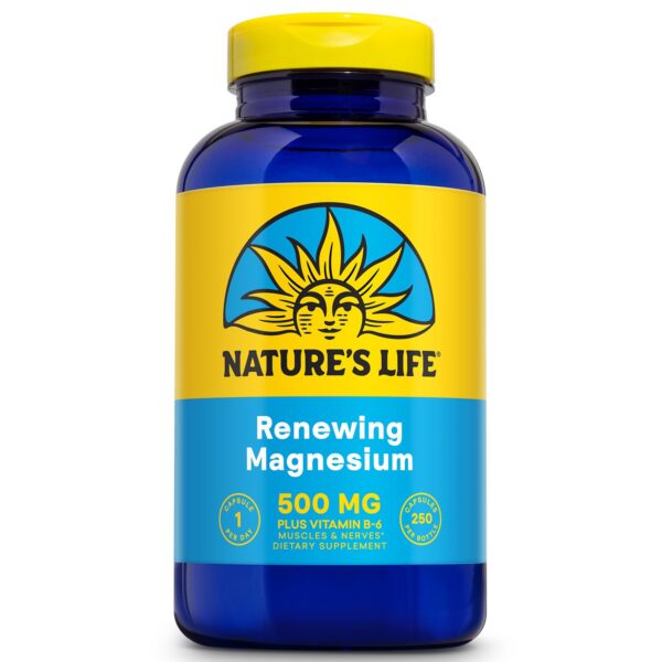 Envase Nature’s Life magnesio 500 mg