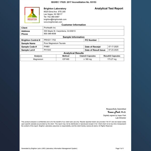 Cápsulas de Magnesio Taurato ProHealth