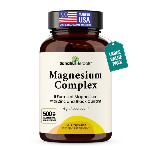 Magnesium Complex 6 en 1 con Zinc – envase y cápsulas