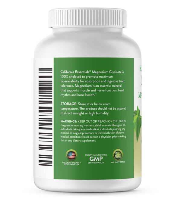 Etiqueta lateral de Magnesium Glycinate 400