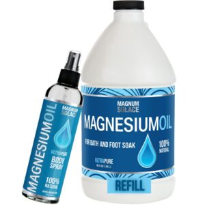 Version 1.0.0 Frente del spray de aceite de magnesio Magnum Solace 8 oz