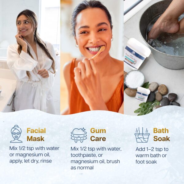 Uso como mascarilla facial con polvo de magnesio