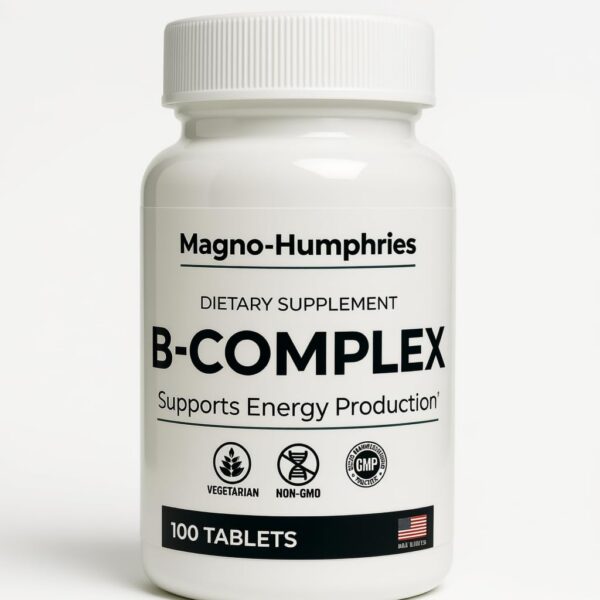 Version 1.0.0 Magno-Humphries Vitamin B-Complex frasco y etiqueta