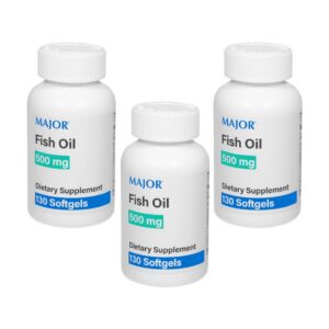 MAJOR aceite de pescado cápsulas blandas frente al envase