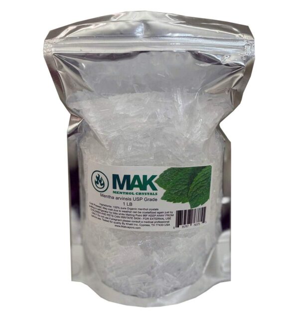 Cristales de mentol en bolsa de aluminio