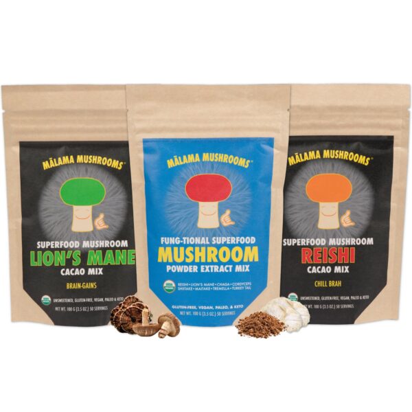 Frente del envase Malama Daily Power-Up Bundle