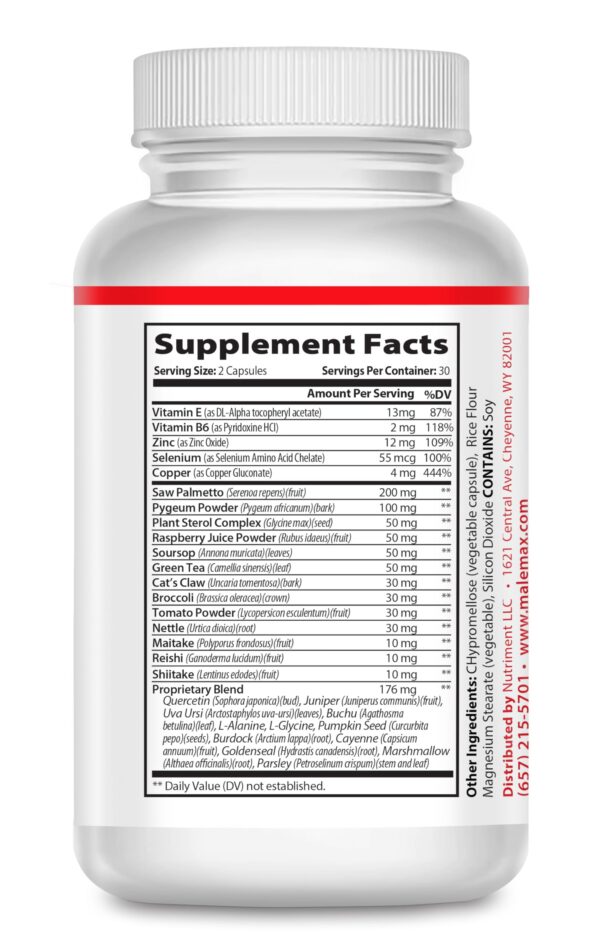 Etiqueta de MaleMax producto para hombres