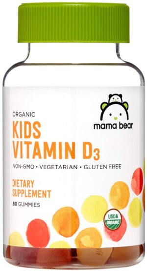 Version 1.0.0 Mama Bear gomitas orgánicas Vitamina D3 80 unidades fresa