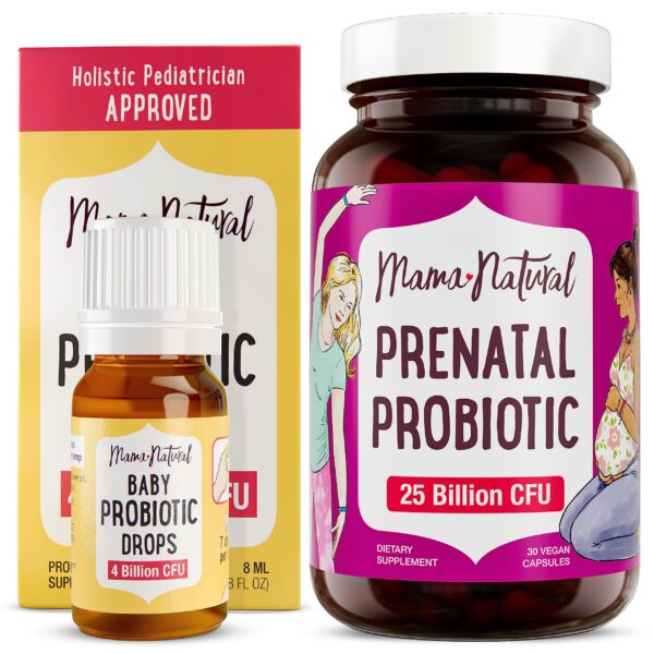 Paquete Mama Natural gotas probióticas para mamá y bebé