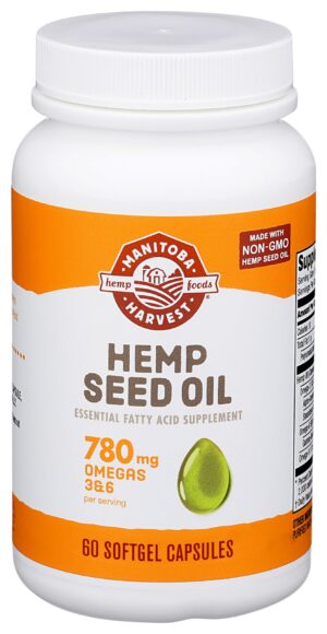 Frente de envase Manitoba Harvest Hemp Seed Oil Softgels