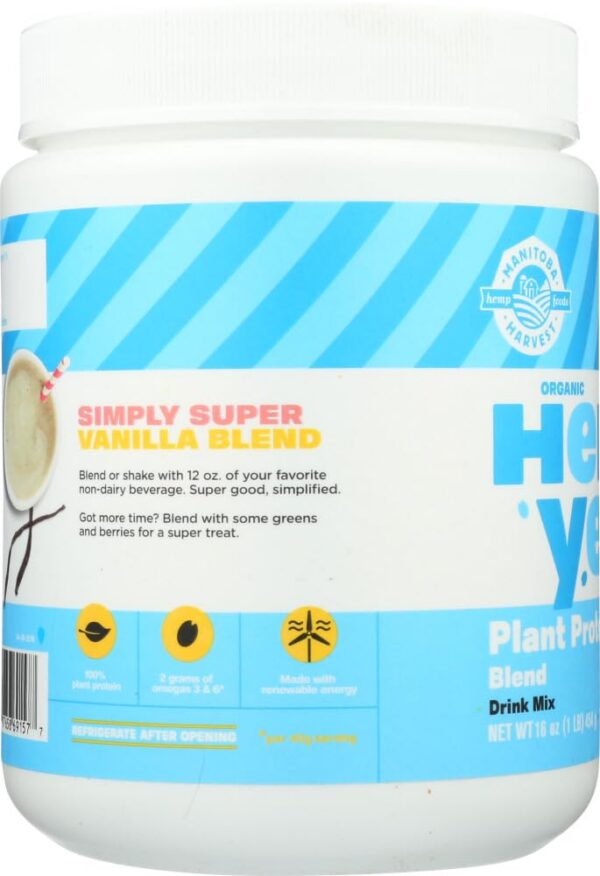 Version 1.0.0 Vista lateral de la botella Hemp Yeah! vainilla 16 oz