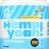 Version 1.0.0 Etiqueta frontal de Manitoba Harvest Hemp Yeah! Proteína vegetal vainilla 16 oz