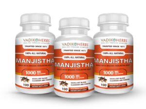 Manjistha orgánico Vadik Herbs cápsulas polvo purificador de sangre