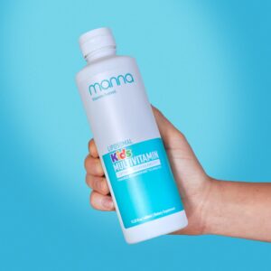 Version 1.0.0 Manna Vitamins Evolved liposomal multivitamin for kids botella frontal