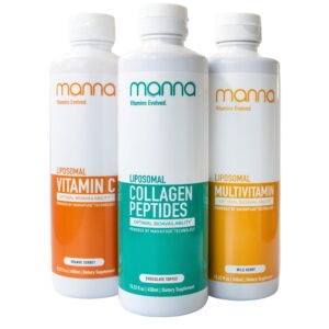 Presentación frontal del bundle liposomal skin de Manna