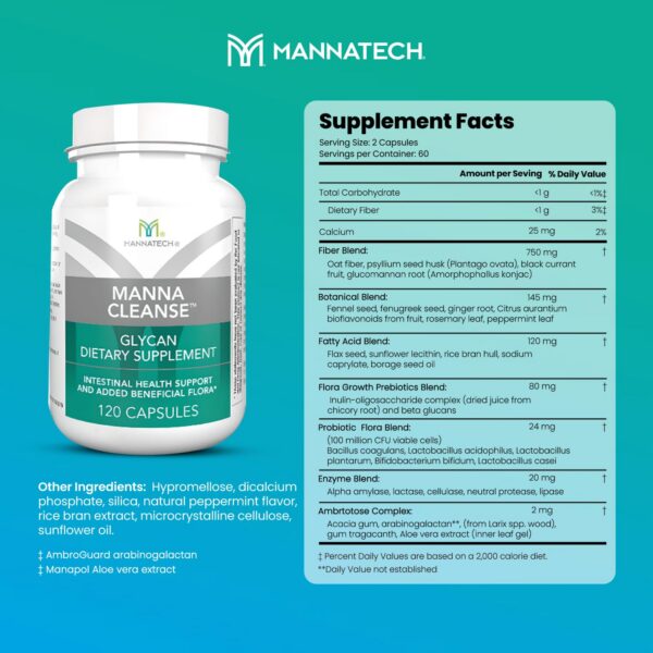 Etiqueta de producto Mannatech Digestive Enzymes and Probiotics