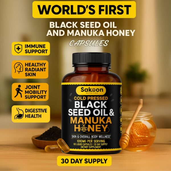Version 1.0.0 Manuka honey with black seed oil close-up