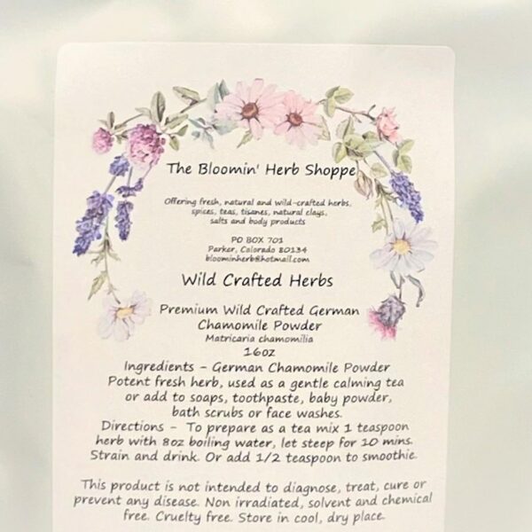 Manzanilla alemana en polvo para té e ingredientes naturales